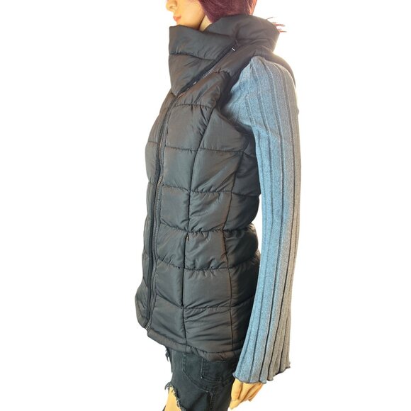 Workshop Cowl Neck Puffer Vest in Black Size Small - Picture 2 of 7